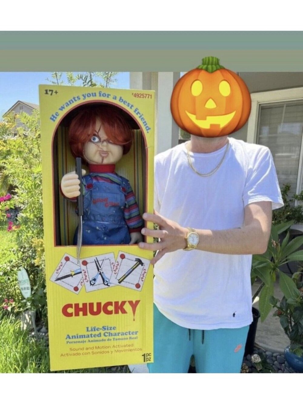 Good Guys 2 Chucky Life Size Halloween Doll 2 Feet Sound & Motion Activated